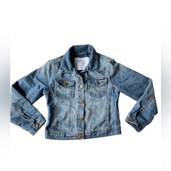 Gap Kids Girls Jean Denim Jacket Lg 10 Faded - Picture 1 of 3